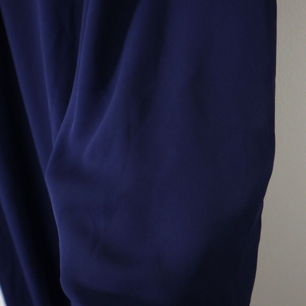 J.McLaughlin Size 6 Candela Pant Wide Leg Navy Blue Crepe Flowy Pleated - Picture 7 of 11